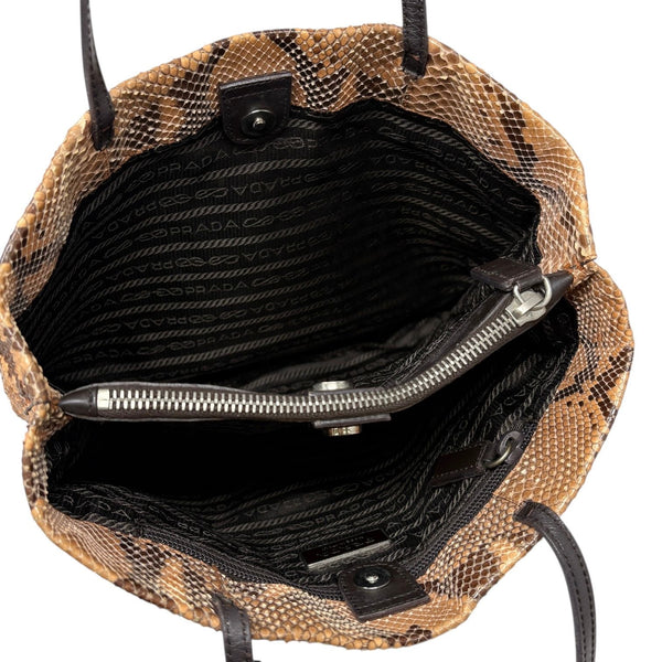 Prada Brown Snakeskin Shoulder Bag