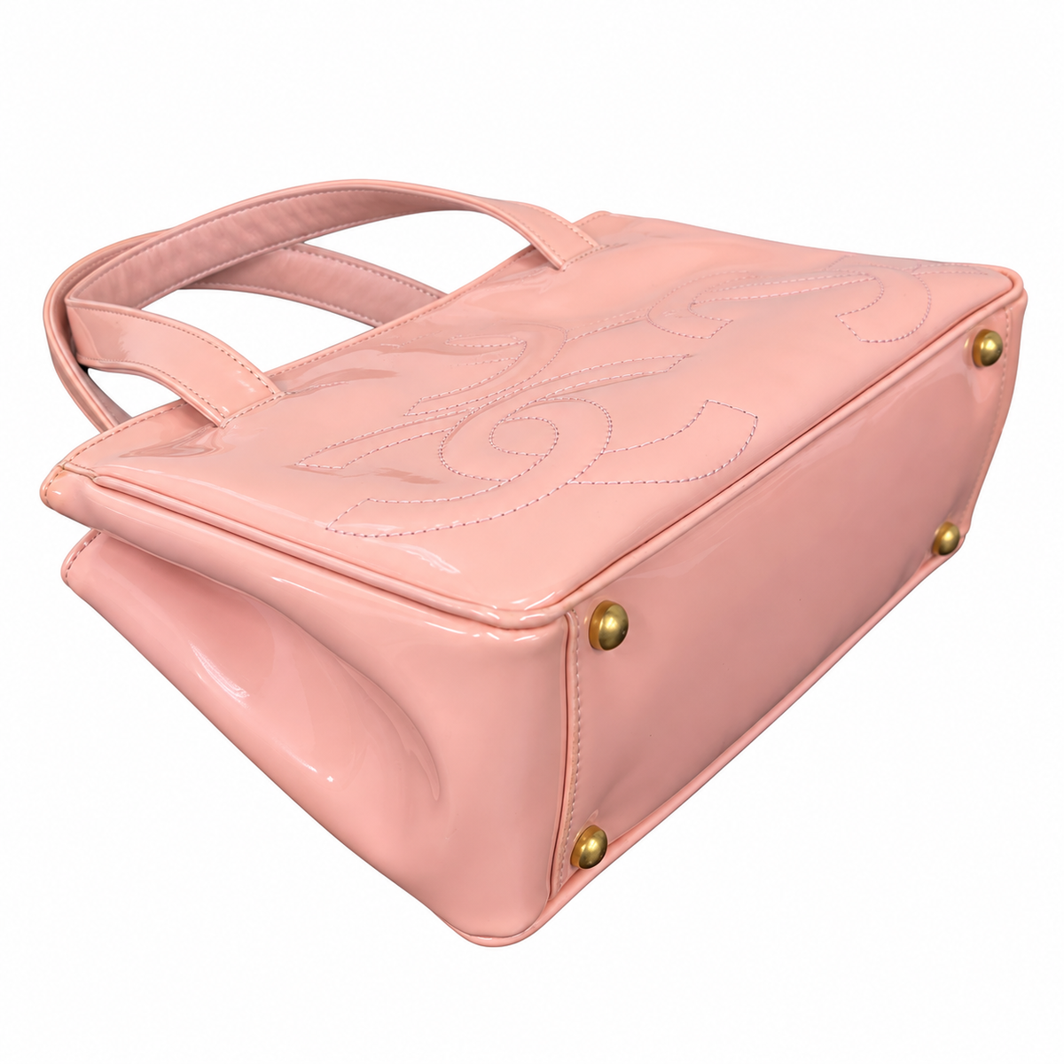 Chanel Pink Logo Patent Tote