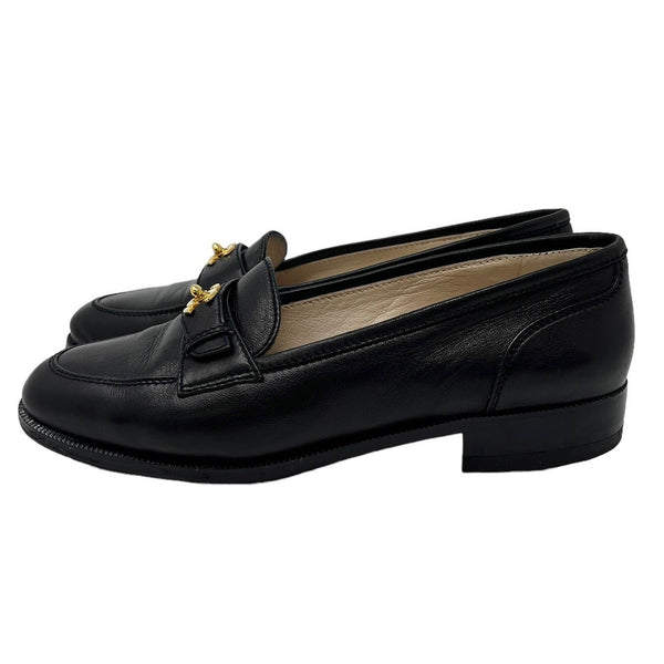 Chanel Black Turnlock Loafers