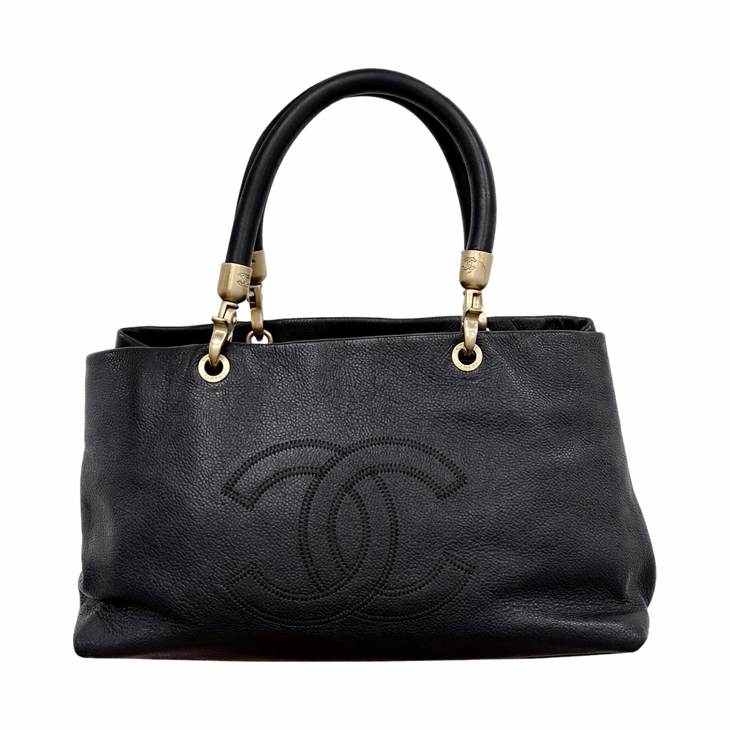 Chanel Black Caviar Structured Handle Bag