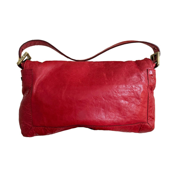Fendi Red Stitched 2way Baguette
