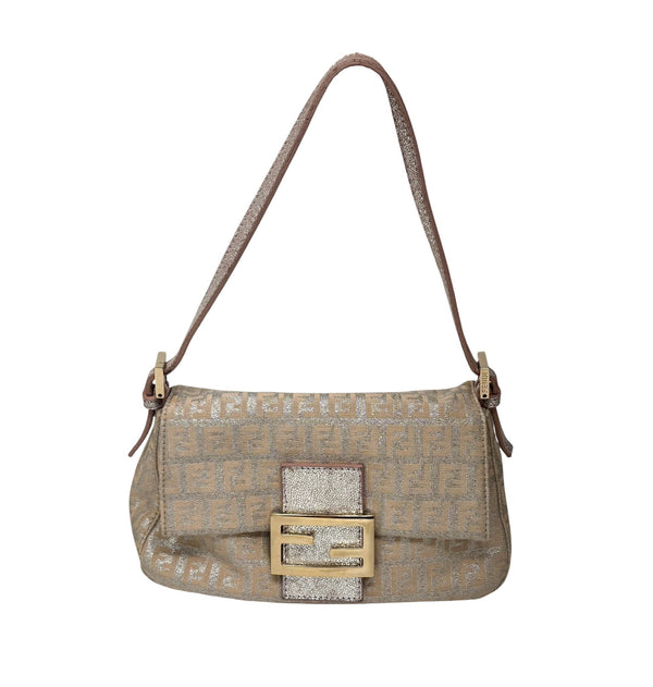 Fendi Pink Shimmer Mini Baguette