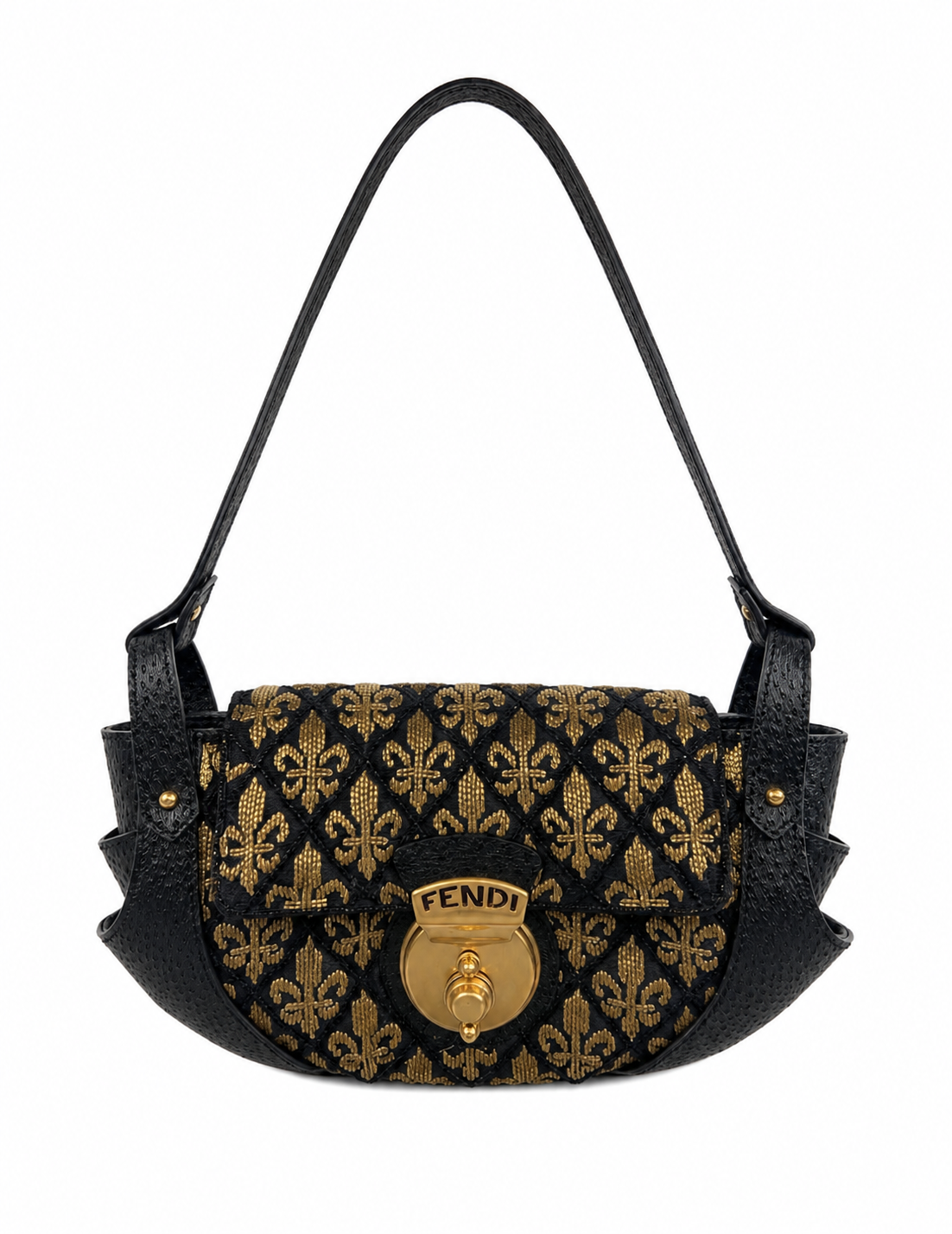 Fendi Black Beaded Compilation Bag