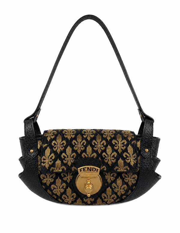 Fendi Black Beaded Compilation Bag