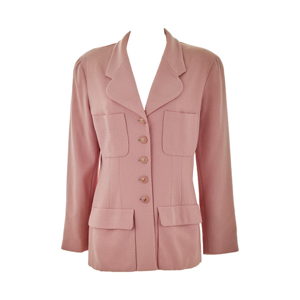 Chanel Baby Pink Logo Jacket