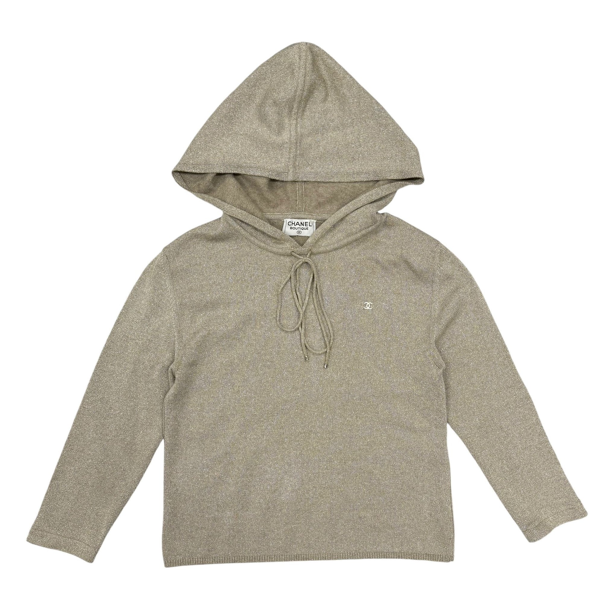 Chanel Grey Logo Hooded Pullover