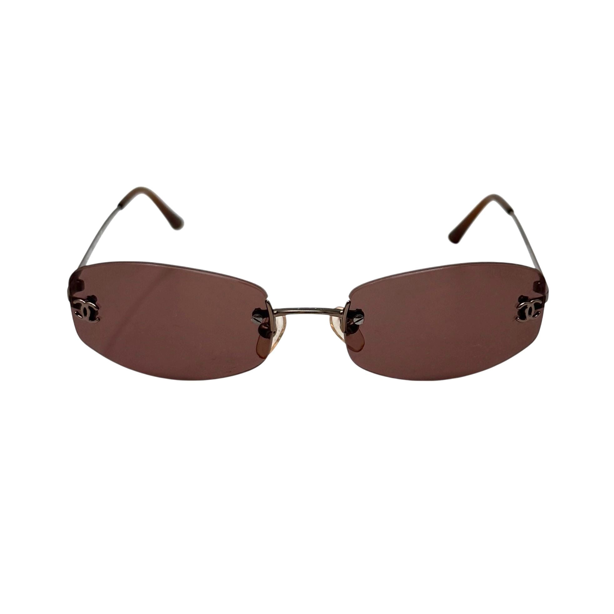 Chanel Dark Purple Mini Rimless Sunglasses