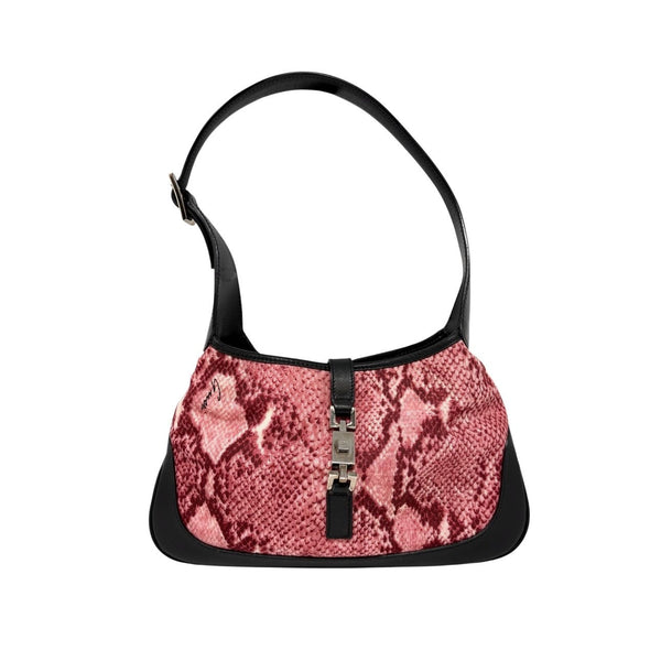 Gucci Pink Snakeskin Print Jackie Bag