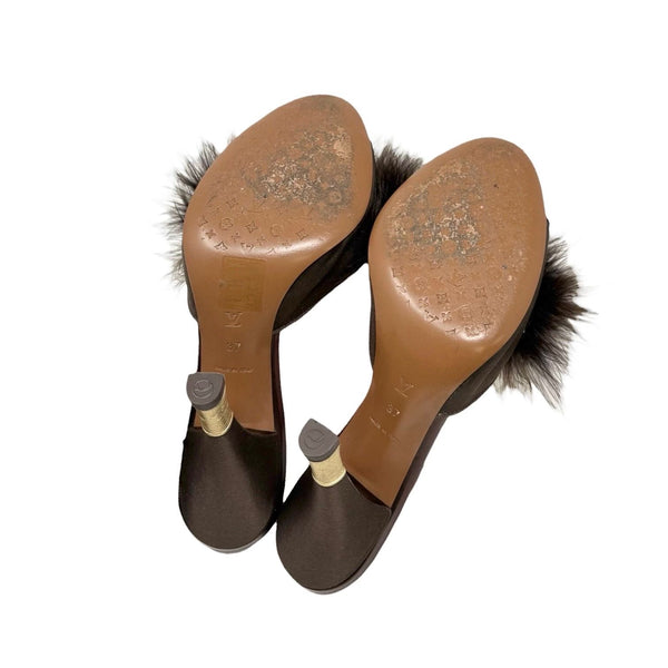 Louis Vuitton Brown Feather Heels