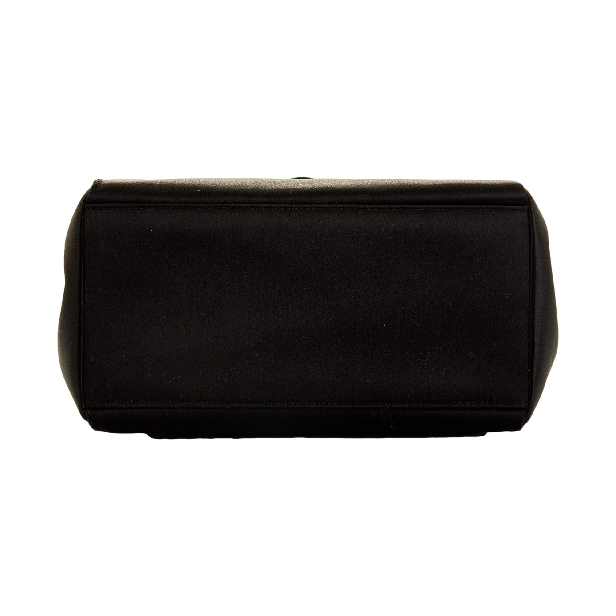 Chanel Black Satin Braided Strap Bag