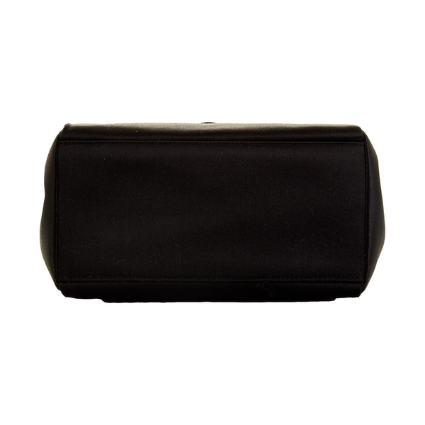 Chanel Black Satin Braided Strap Bag