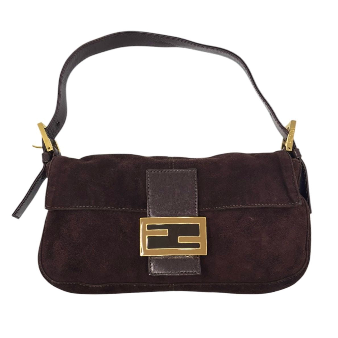 Fendi Brown Suede Baguette Bag