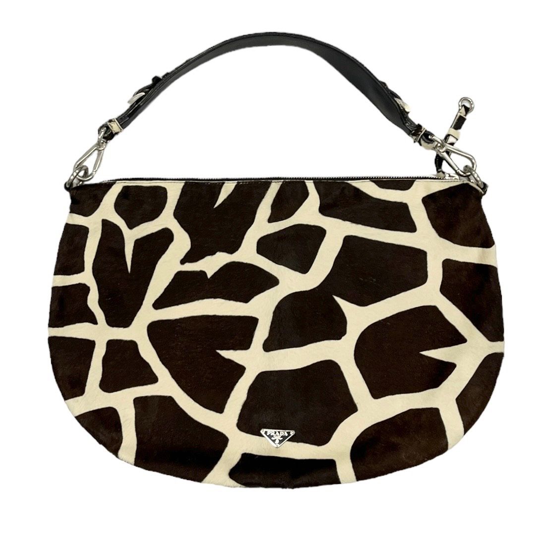 Prada Giraffe Calf Hair Shoulder Bag