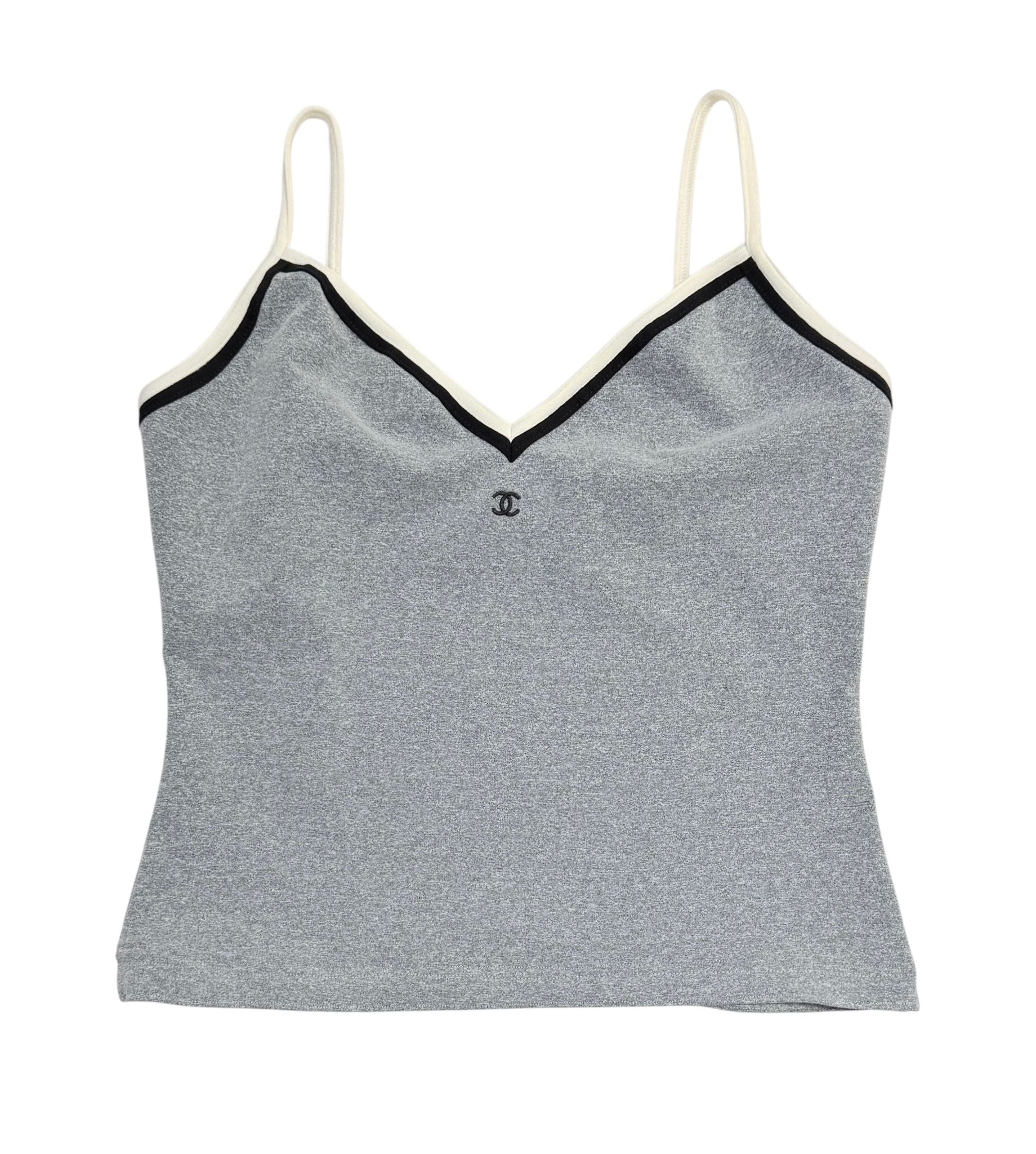 Chanel Grey Logo Tank Top