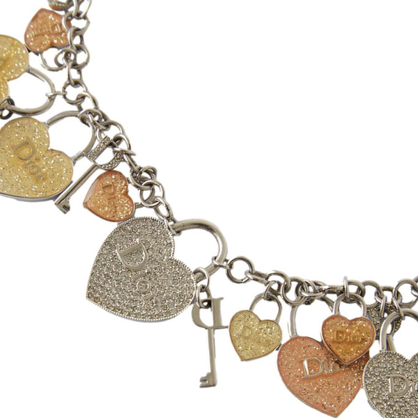 Dior Rhinestone Heart Charm Choker