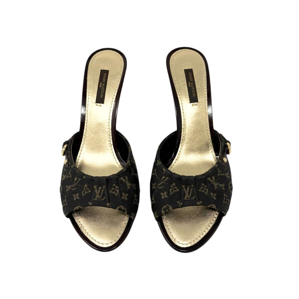 Louis Vuitton Brown Monogram Kitten Heels