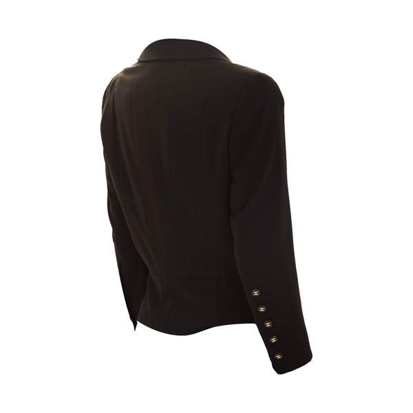 Chanel Black Wool Double Breasted Jacket