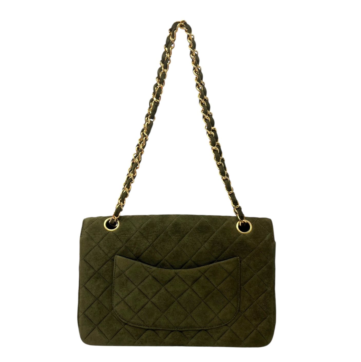 Chanel Olive Suede Flap Bag
