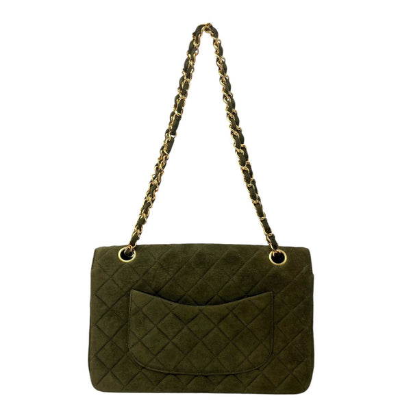 Chanel Olive Suede Flap Bag