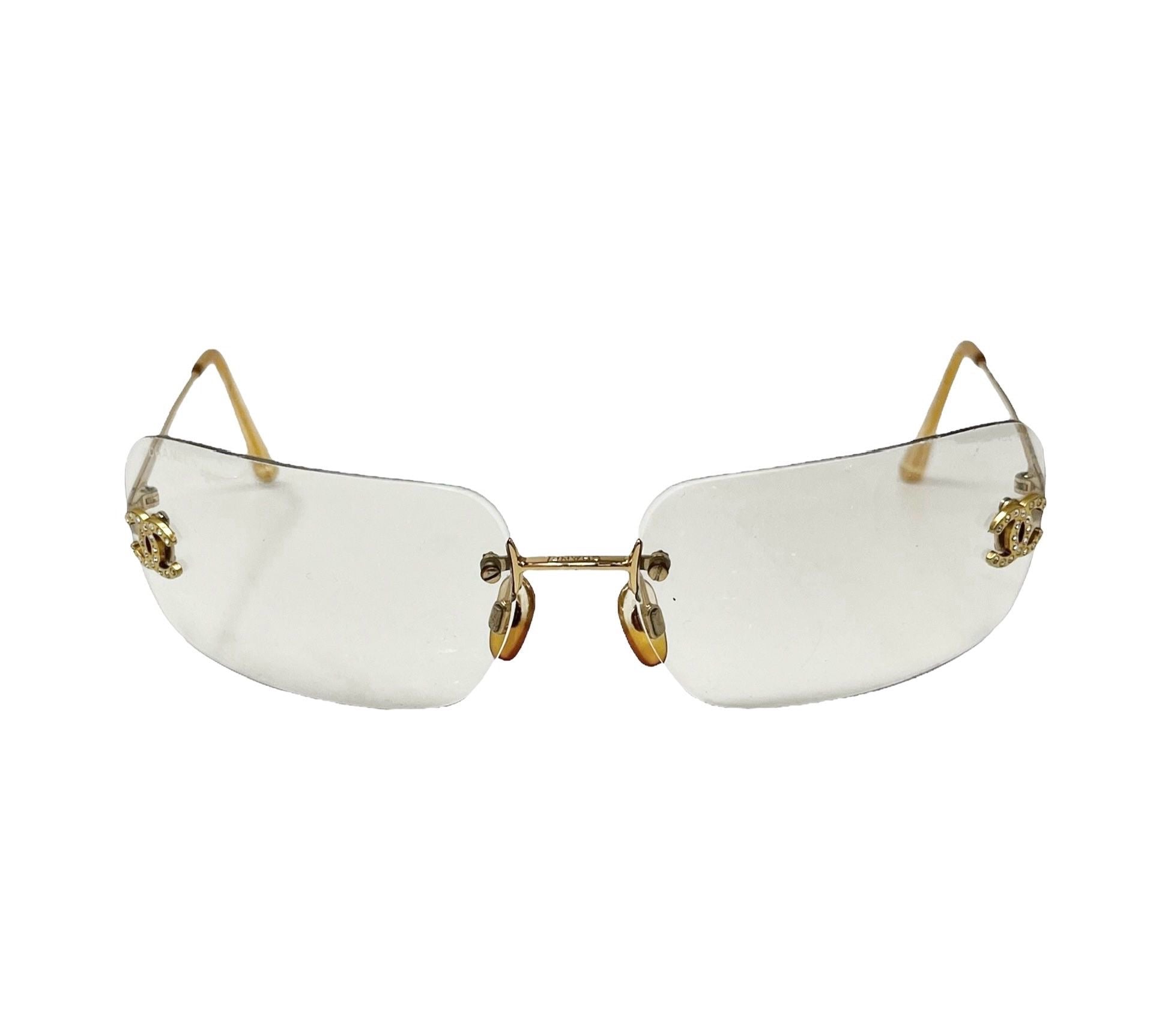 Chanel Clear Rhinestone Rimless Sunglasses – Treasures of NYC