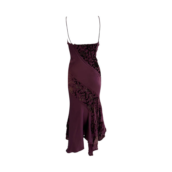 Roberto Cavalli Burgundy Silk Dress