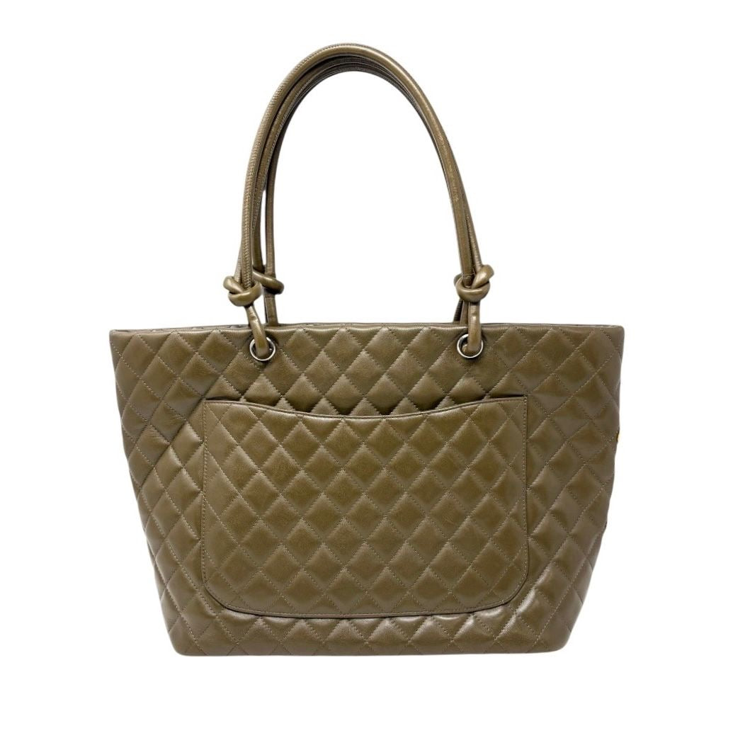 Chanel Olive Lambskin Large Cambon Tote
