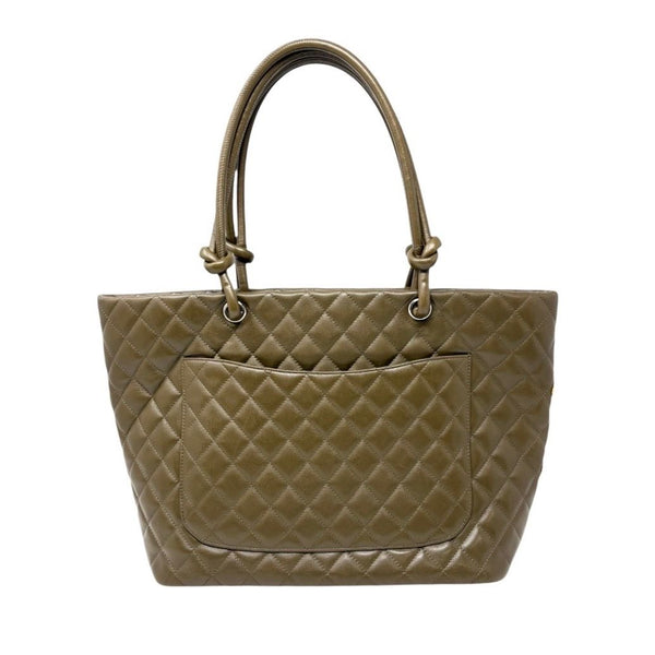Chanel Olive Lambskin Large Cambon Tote