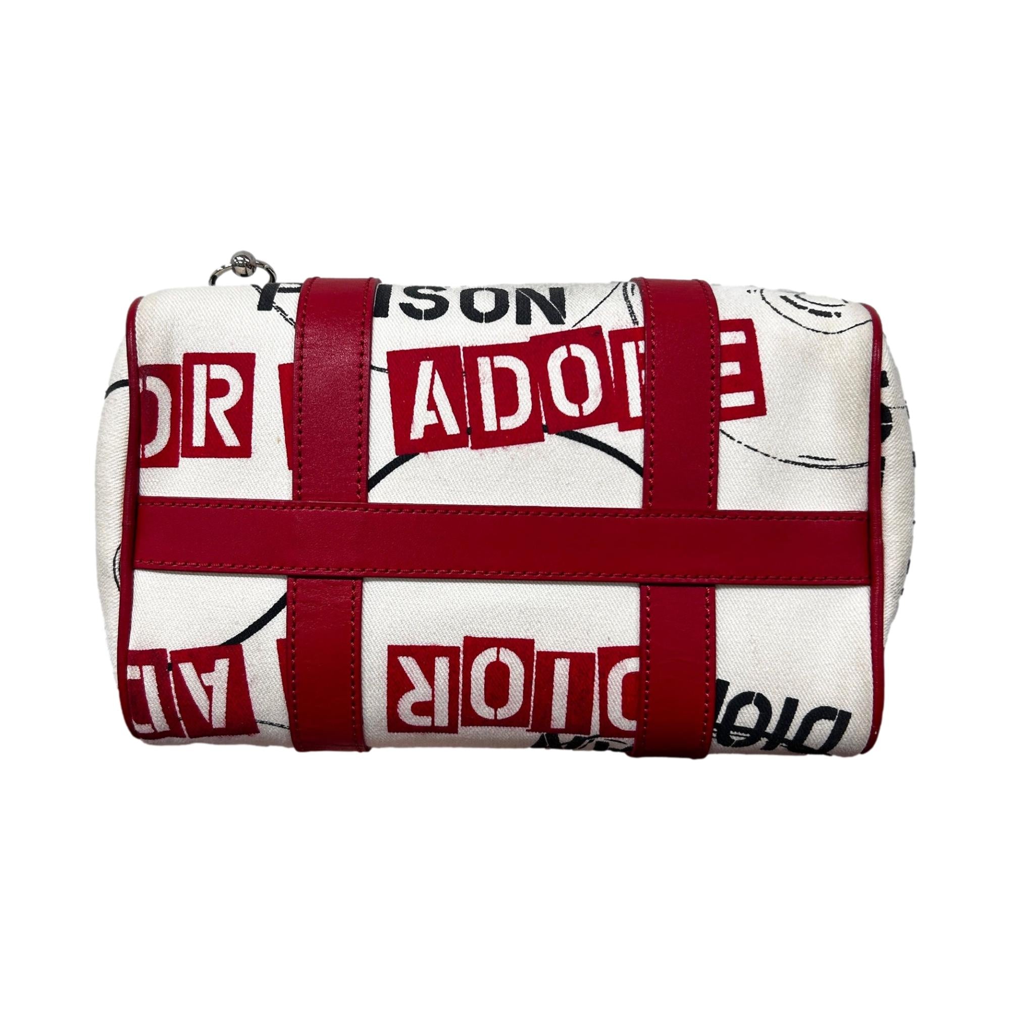 Dior White Hardcore Mini Boston Bag