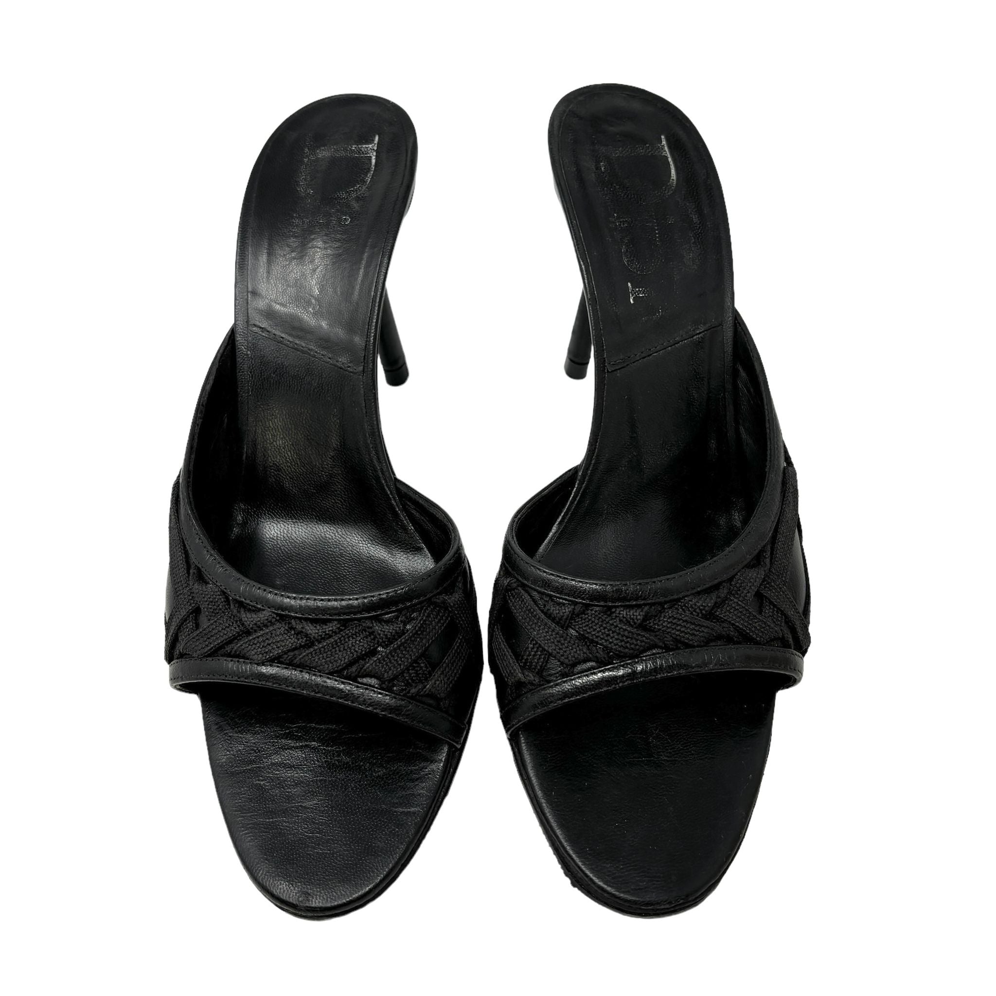 Dior Black Leather Bondage Heels – Treasures of NYC