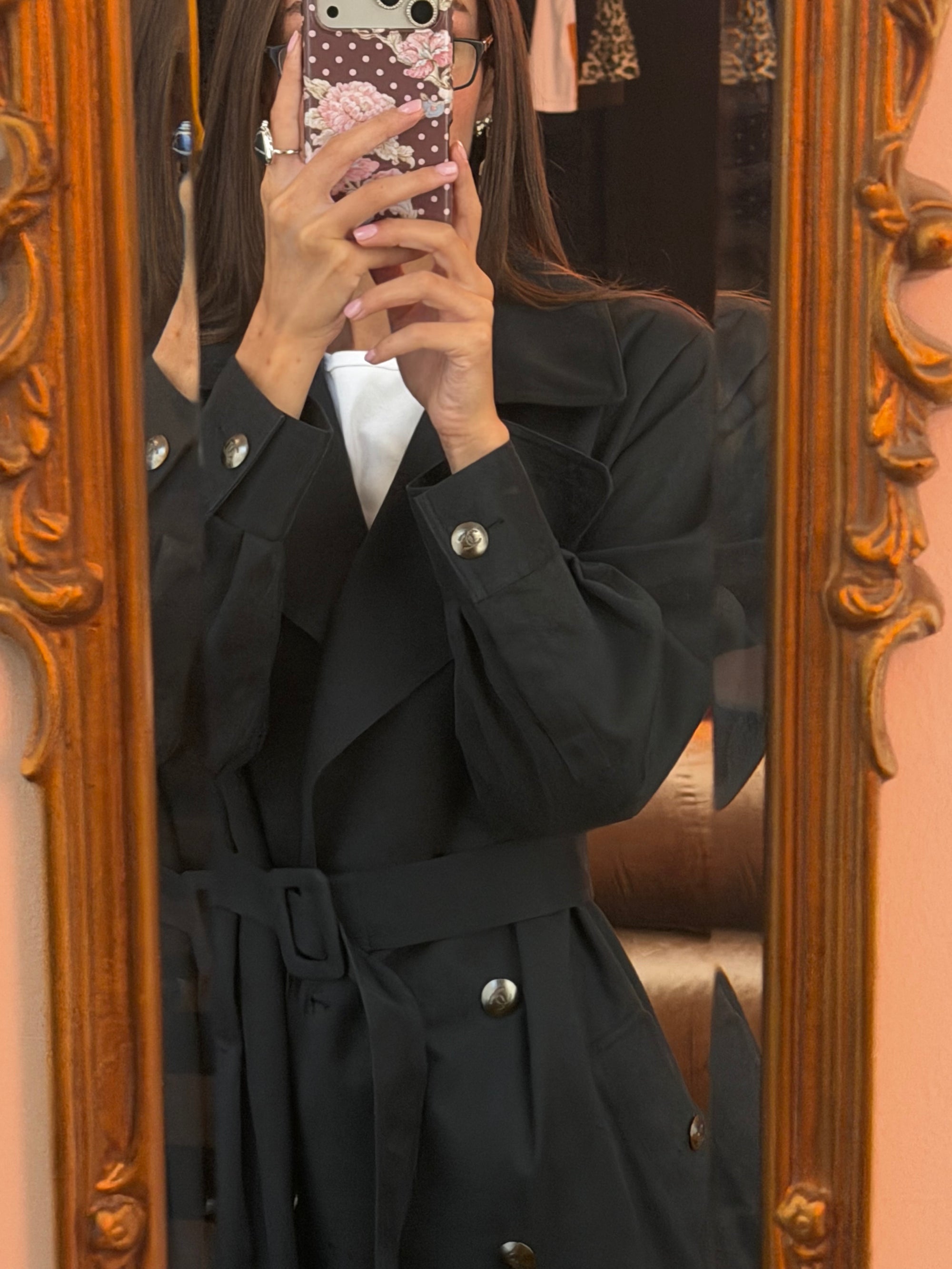 Chanel Logo Button Trench Coat