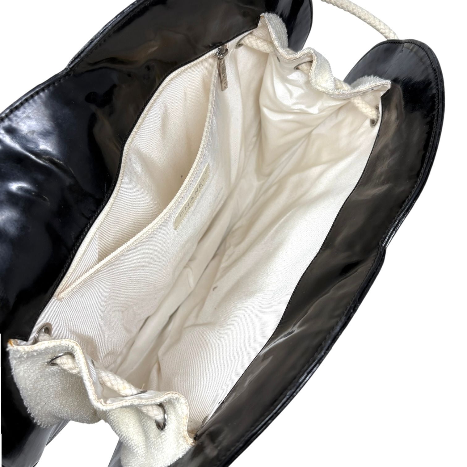 Chanel Black Jumbo Terrycloth Heart Bag