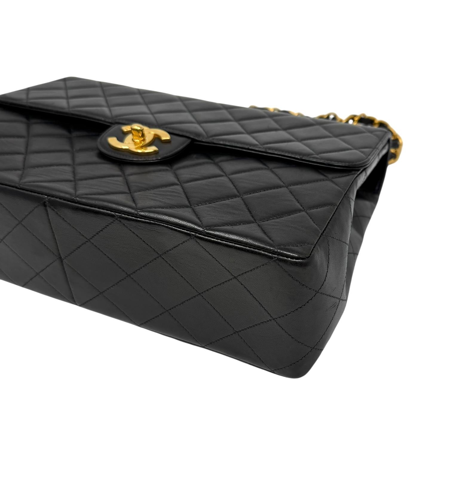 Chanel Black Jumbo Turnlock Flap Bag
