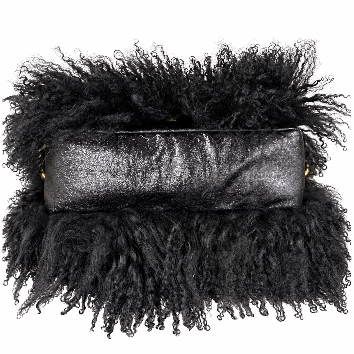 Chanel Black Mongolian Fur Shoulder Bag