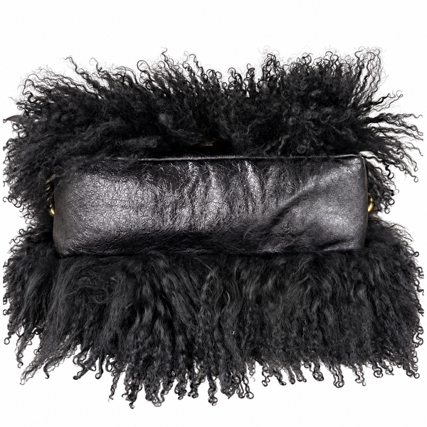 Chanel Black Mongolian Fur Shoulder Bag