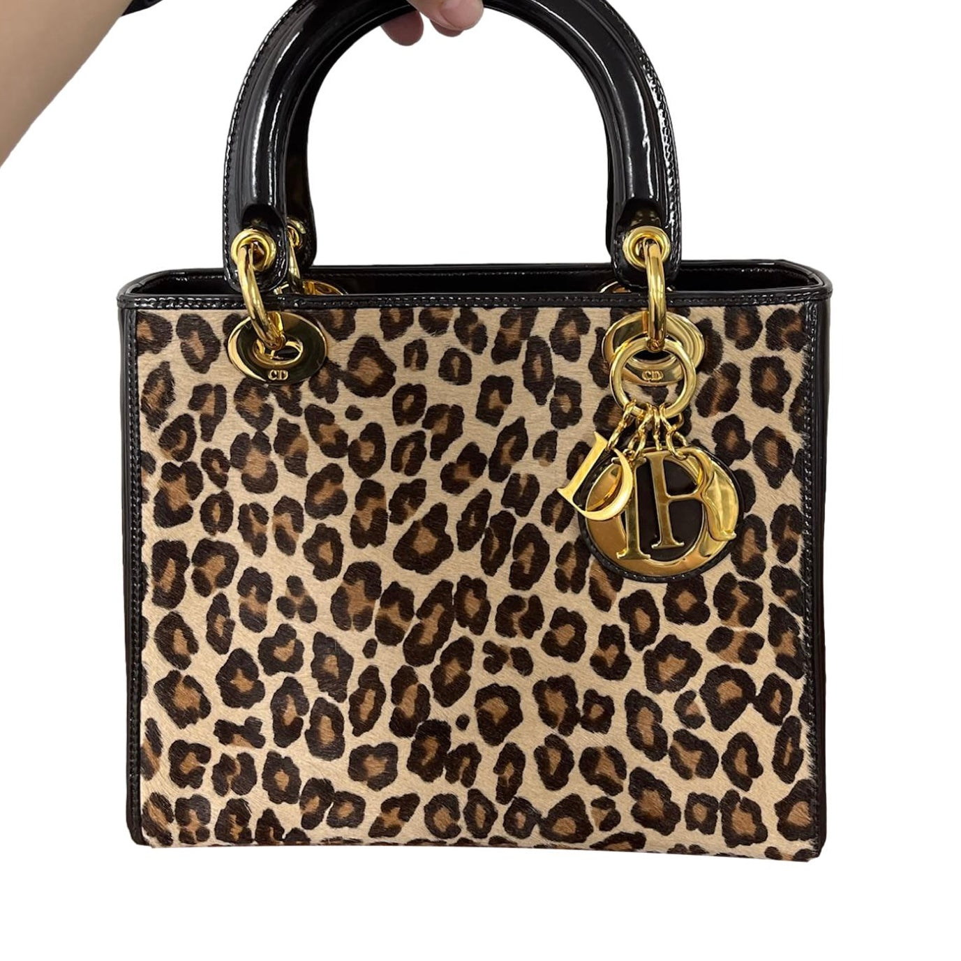 Dior Cheetah Print Calf Hair Lady Bag