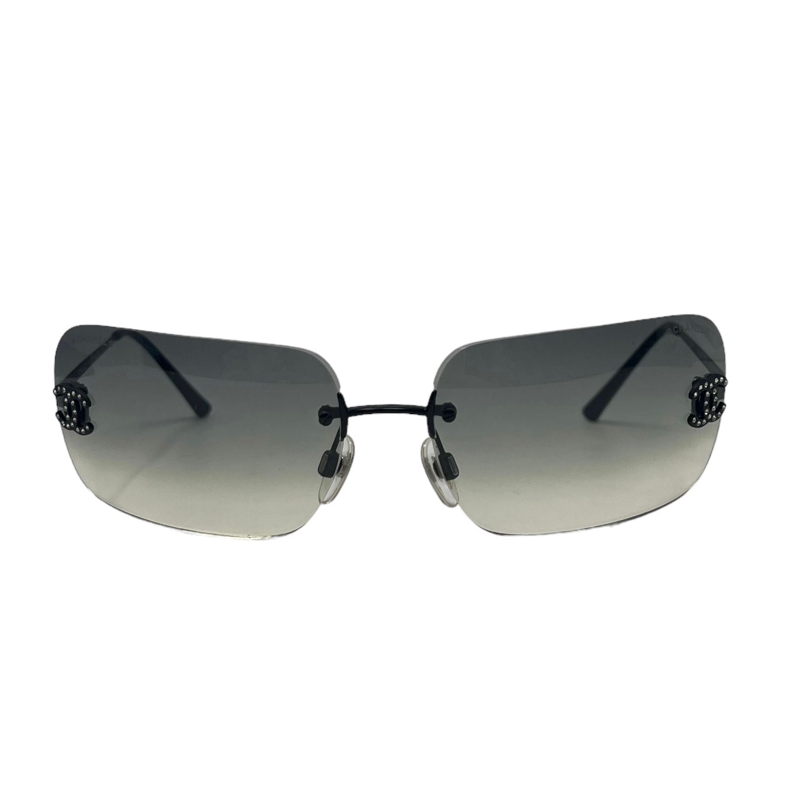 Chanel Black Rhinestone Rimless Sunglasses – Treasures of NYC