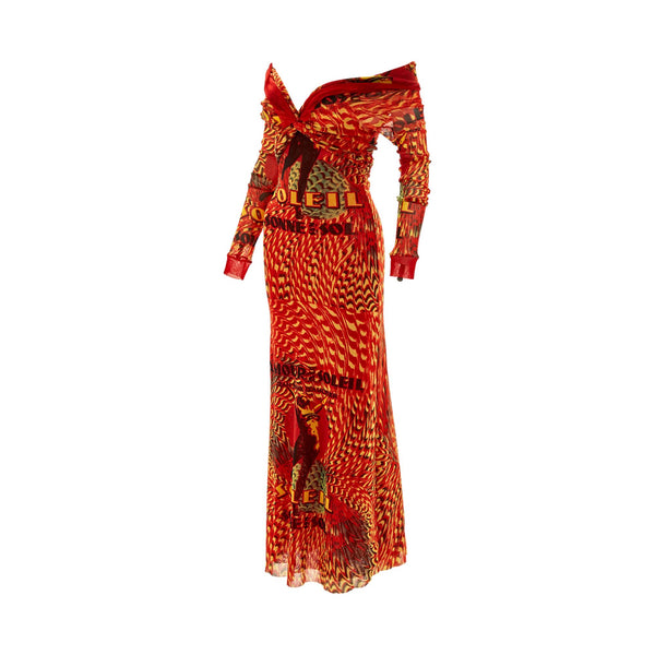 Jean Paul Gaultier Red Soleil Print Dress