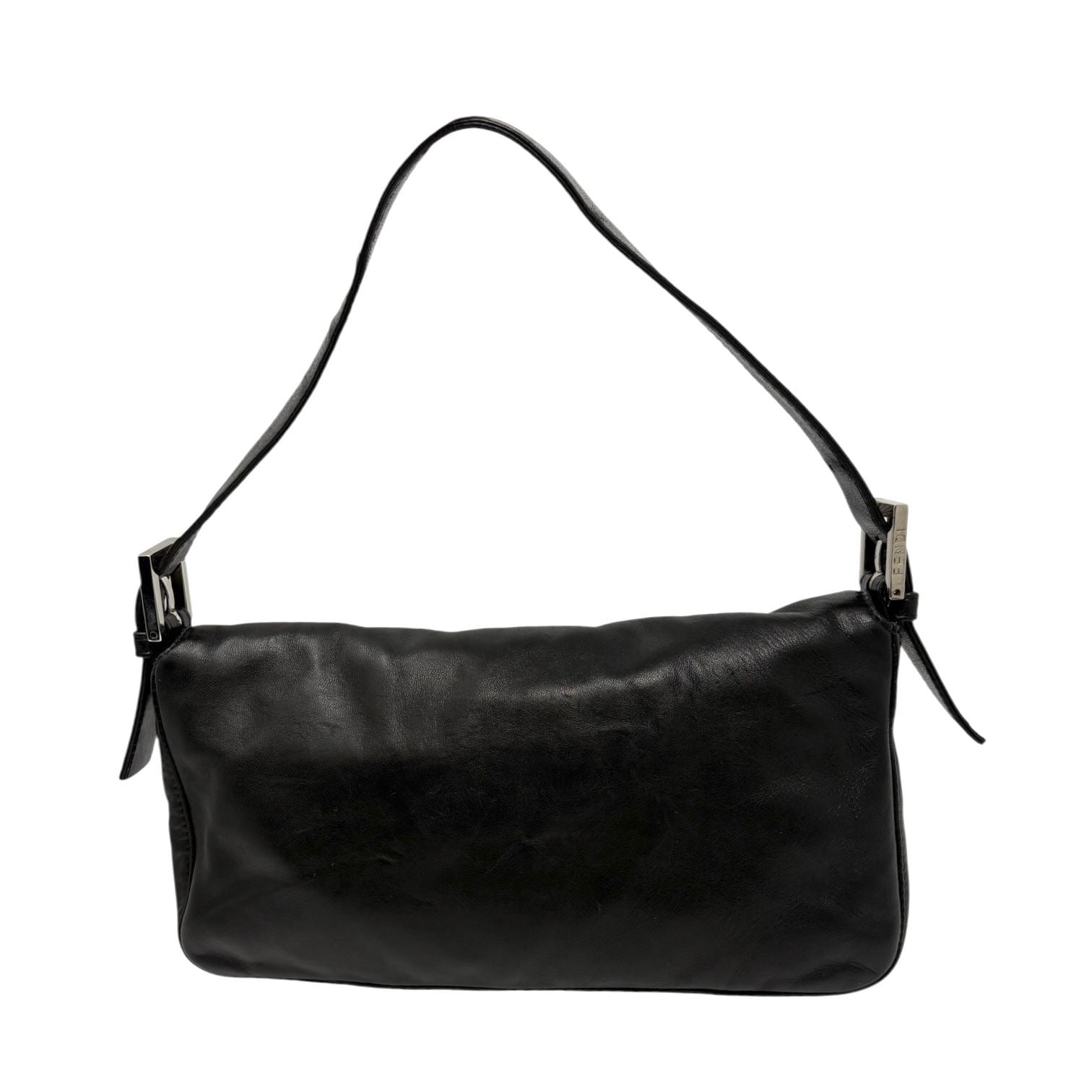 Fendi Black Leather Baguette Bag