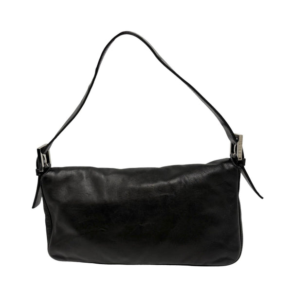 Fendi Black Leather Baguette Bag
