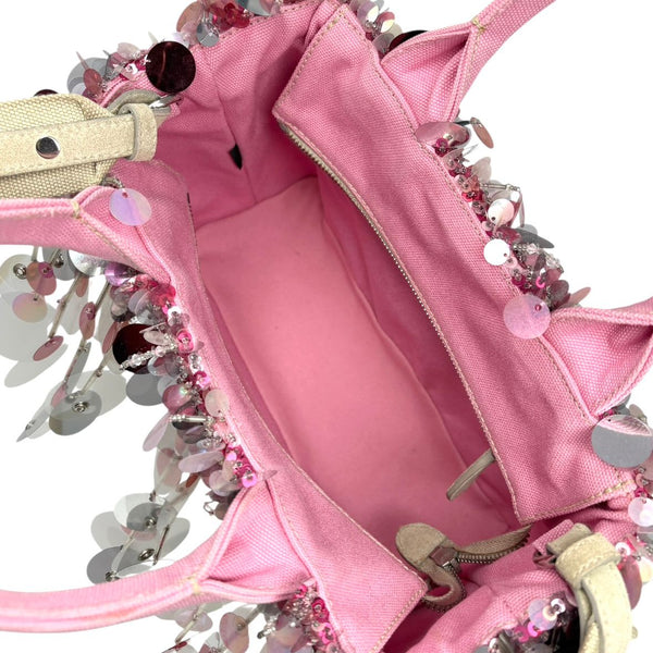 Prada Pink Sequin 2way Basket Bag