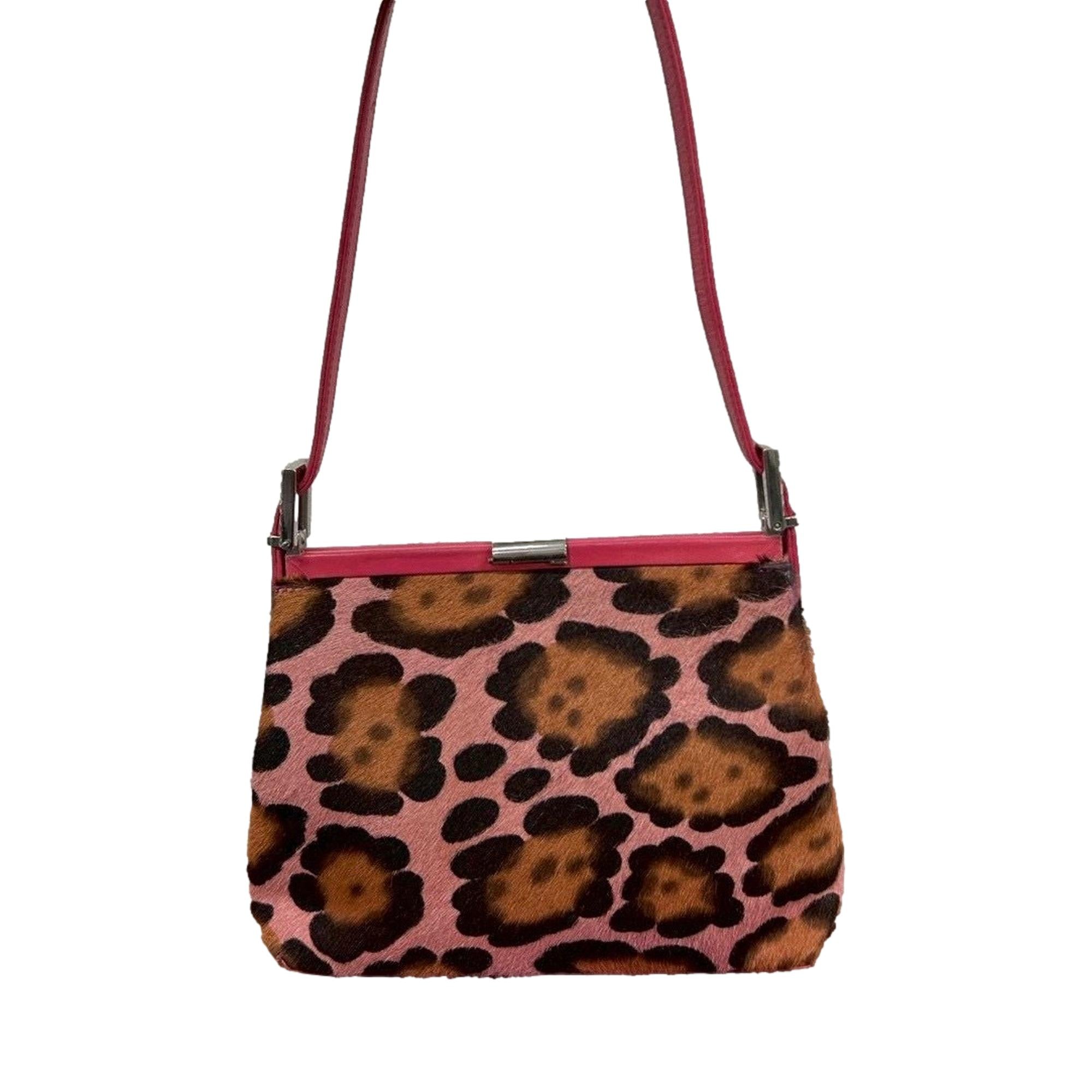 Fendi Pink Cheetah Mini Top Lock Bag