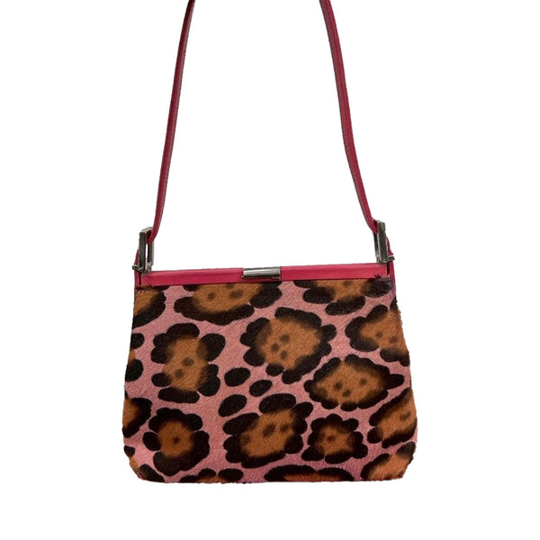 Fendi Pink Cheetah Mini Top Lock Bag
