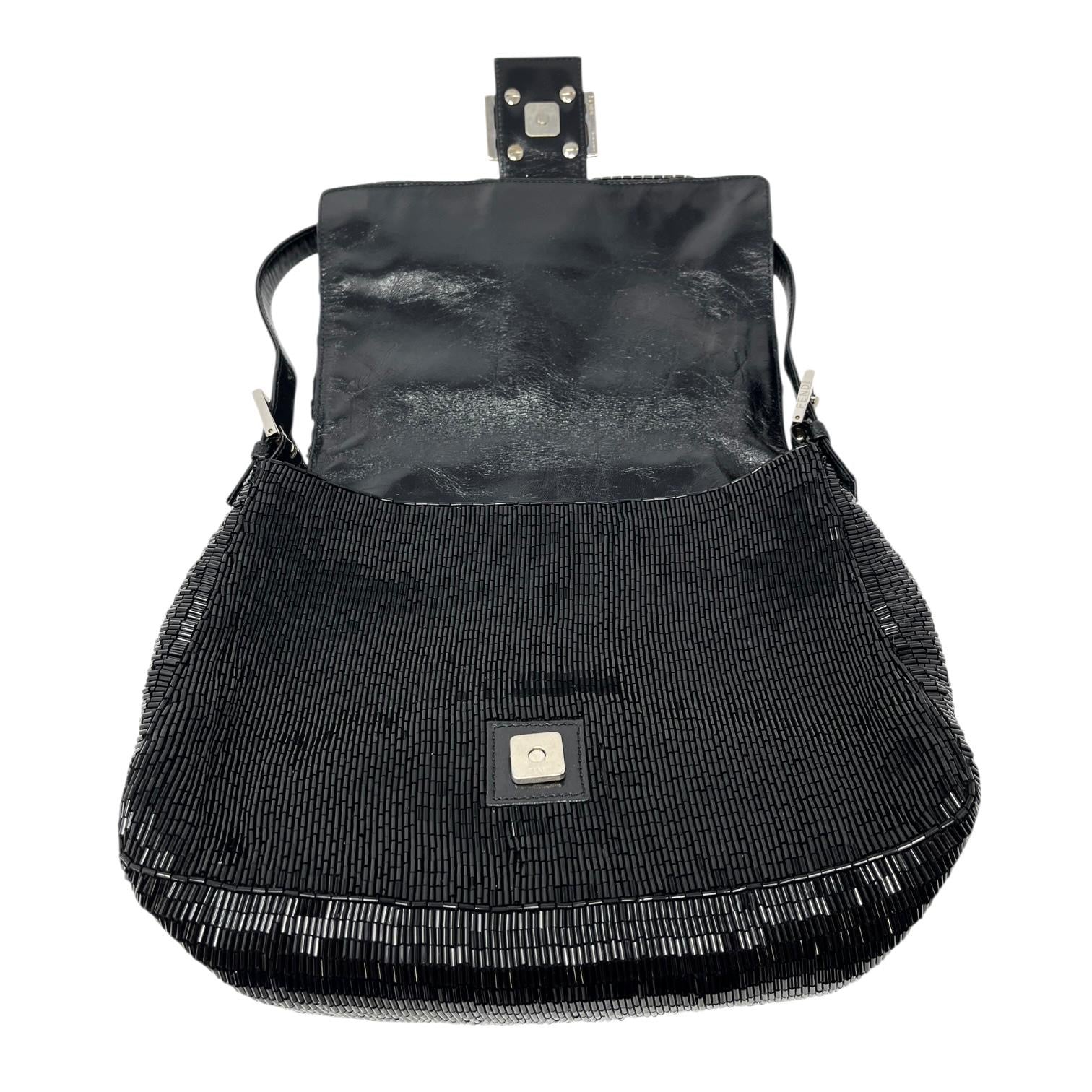 Fendi Black Beaded Mamma Baguette