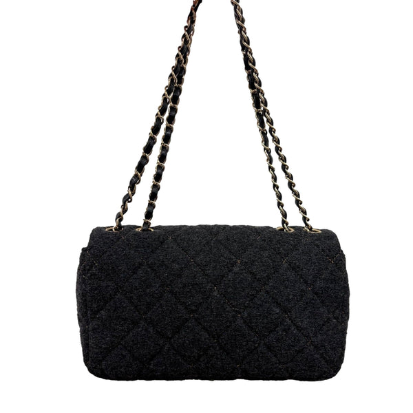 Chanel Grey Medium Wool Flap Bag
