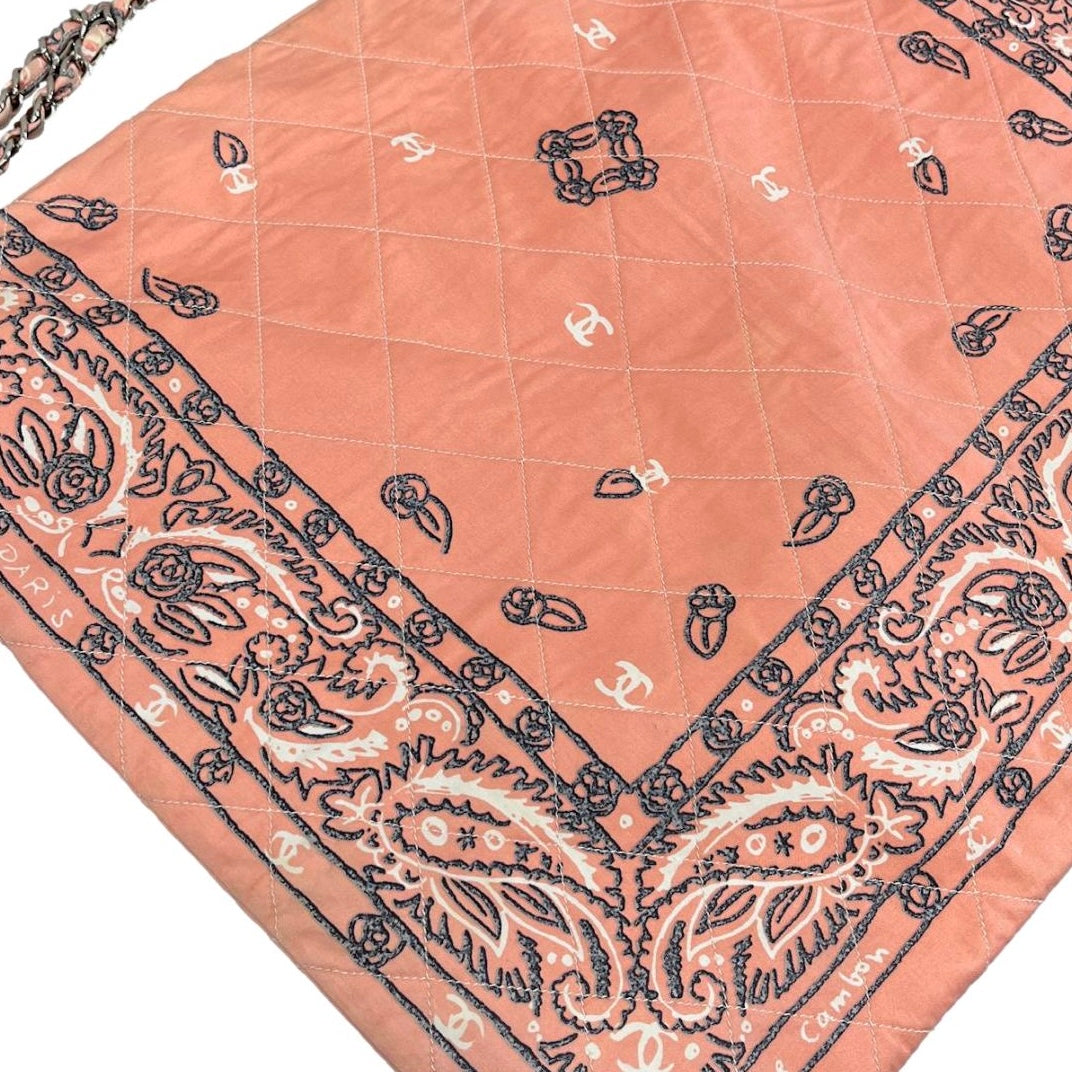 Chanel Peach Bandana Chain Shoulder Bag