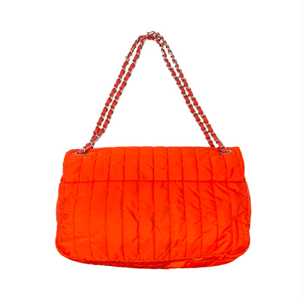 Chanel Orange Maxi Nylon Flap Bag
