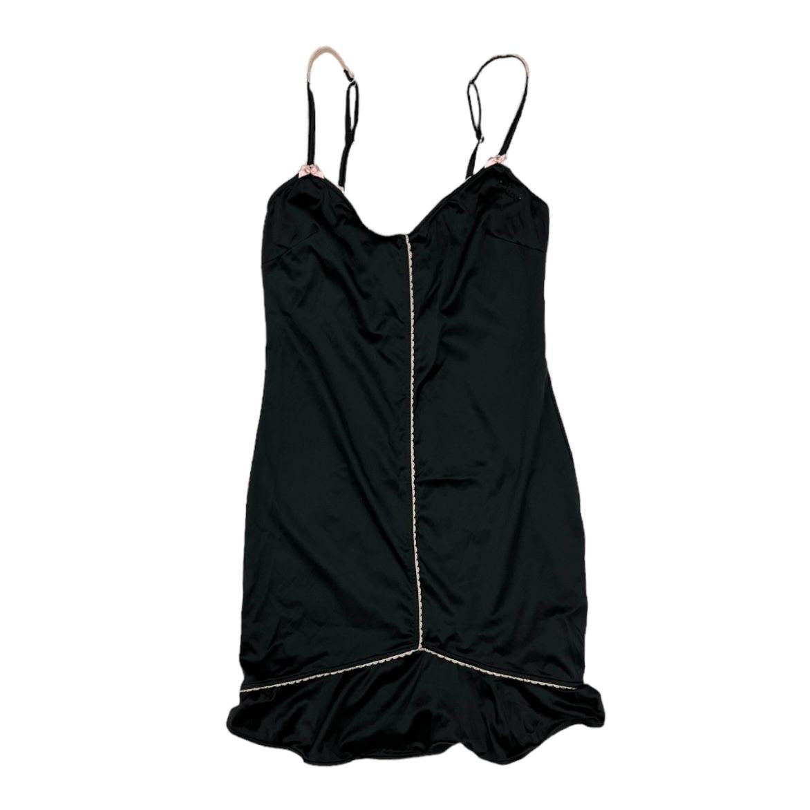 Dior Black Rhinestone Logo Slip Dress