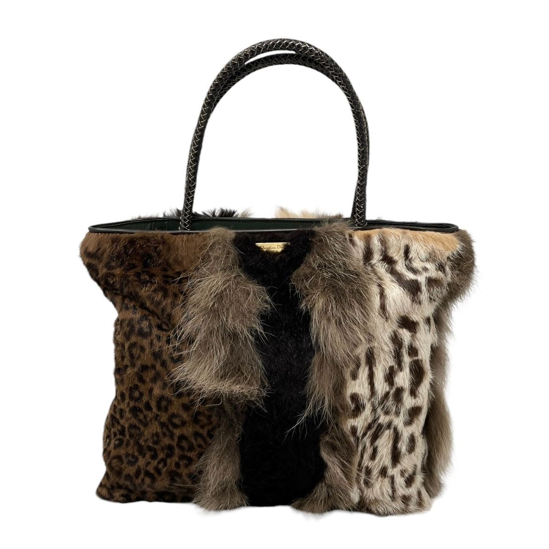 Dior Patchwork Fur Top Handle Bag