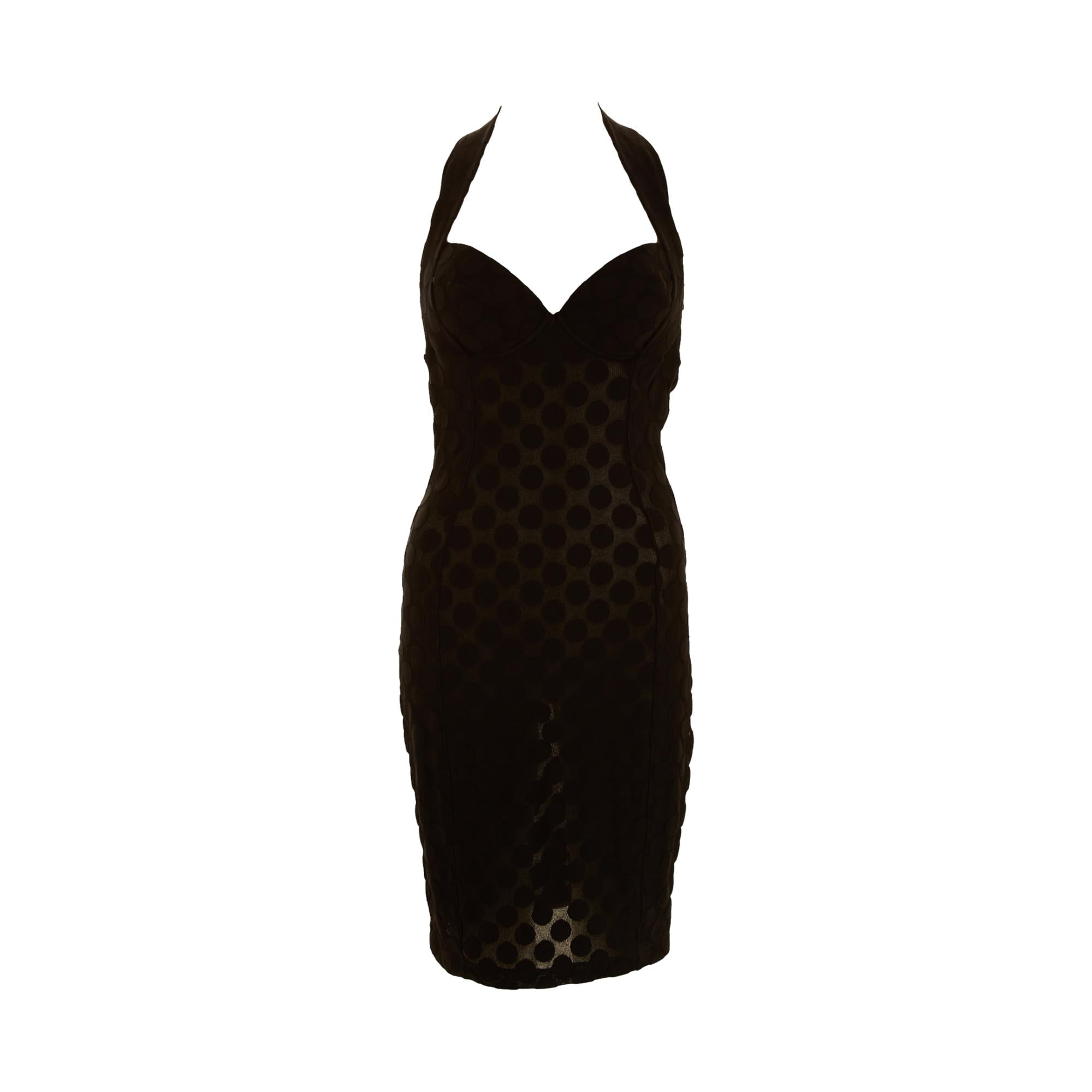 Jean Paul Gaultier Black Polkadot Sheer Dress Treasures of NYC Jean Paul Gaultier Black Polkadot Sheer Dress Treasures of NYC
