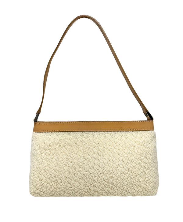 Courreges Cream Boucle Shoulder Bag